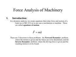 Mechanisms Modeling and Analysis