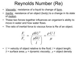 Reynolds Number (Re) - Penn State York Home Page