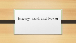 Energy, work and Power