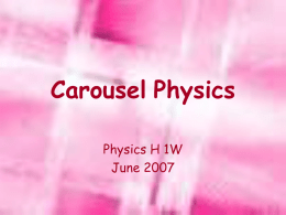 Carousel Physics - Chariho Regional School District