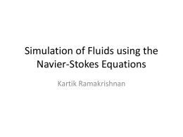 Simulation of Fluids using the Navier