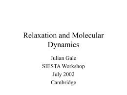 Relaxation and Molecular Dynamics