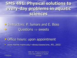 SMS 491: Physical solutions to every