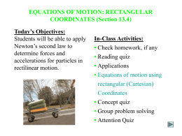 Lecture Notes for Section 13.4 (Equation of Motion)