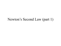Newton’s Second Law (part 1)