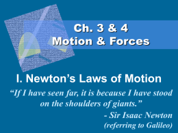 I. Newton's Laws of Motion - x10Hosting