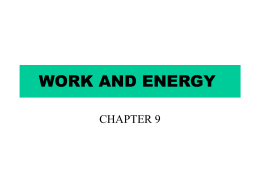 WORK AND ENERGY - Fox Valley Lutheran High School