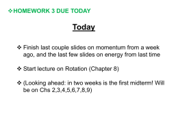 Chapter 8: Rotational motion