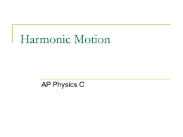 Harmonic Motion - AP Physics B, Mr. B's Physics Planet Home