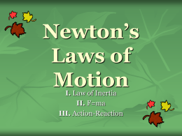 Newton’s Laws of Motion - Montville Township School District
