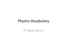 Physics Vocabulary