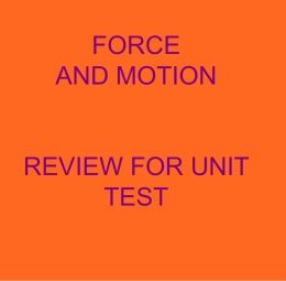 TEST Review for Force and Motion