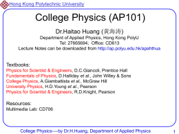 Optics I - Department of Applied Physics