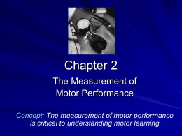 Chapter 2. The Measurement of Motor Performance