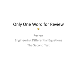 PowerPoint Presentation - Only One Word for Review