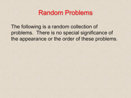Random Problems