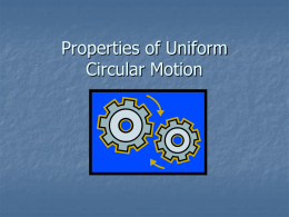 Properties of Uniform Circular Motion