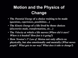 Mapping the Novel to Motion and the Physics of Change
