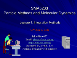 Lecture 4: Integration Methods - BIDD