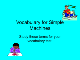 Vocabulary for Simple Machines
