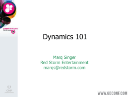 Dynamics 101 - Essential Math for Games Programmers