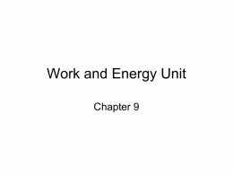 Work and Energy Unit - Fort Thomas Independent Schools