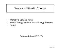 Work Energy Theory - McMaster Physics and Astronomy