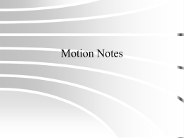 Motion Unit Notes