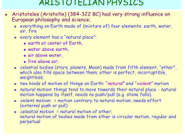 aristotelian physics - FSU High Energy Physics