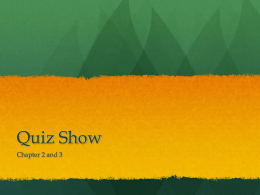 Ch 3 Quiz Show