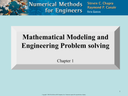 Mathematical Modeling and Engineering Problem solving