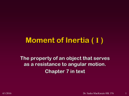 Moment of Inertia Lecture