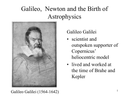 Lecture 8 - Galileo & Newton