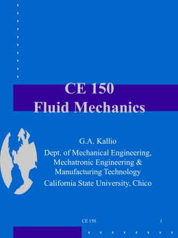 CE 150 Fluid Mechanics