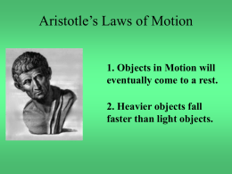Aristotle`s Laws of Motion