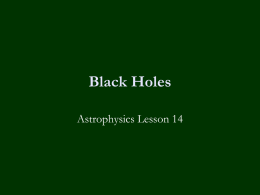Astrophysics 14 - Black Holes