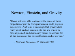Newton, gravity, tides, Relativity