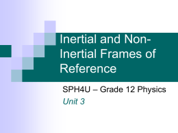 Inertial and Non-Inertial Frames of Reference - K