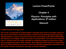 Giancoli Ch 4 (Used in Class)