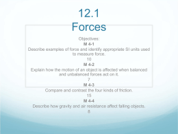 Chapter 12: Forces and Motion
