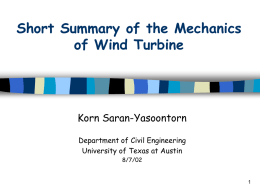 Mechanics of wind turbine - Department of Civil, Architectural and