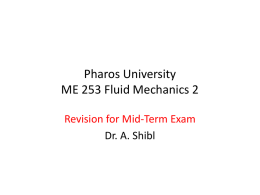 Pharos University ME 253 Fluid Mechanics 2