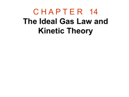 14 The Ideal Gas Law and Kinetic Theory