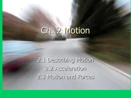 Ch. 2 Motion