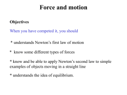 Force and motion 1