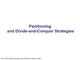 Partitioning and Divide and Conquer Strategies - Guy Tel-Zur