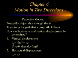 Chapter 6 Motion in Two Directions