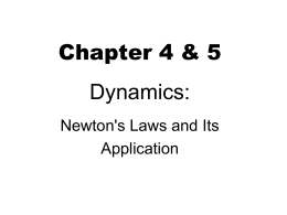 Newtons Laws and Its Application
