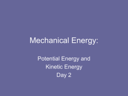 Mechanical Energy: