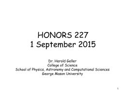 Introduction to HONORS 227 & Science as a Way of Knowing